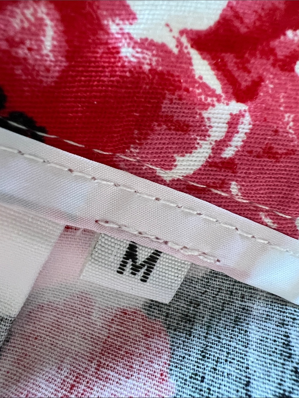White Midi Skirt with Red Rose Print - Picture 7 of 8